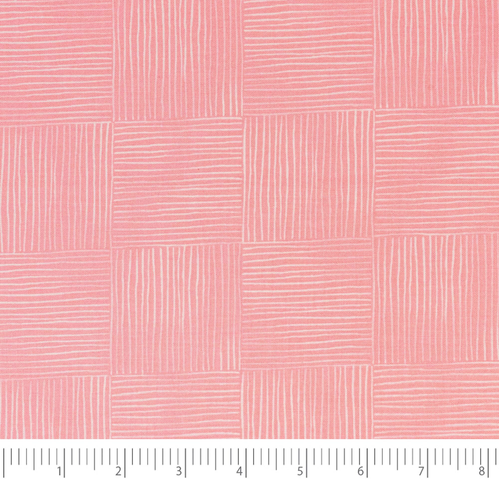 SINGER Floral Pastels Pink Stripe Cotton Fabric